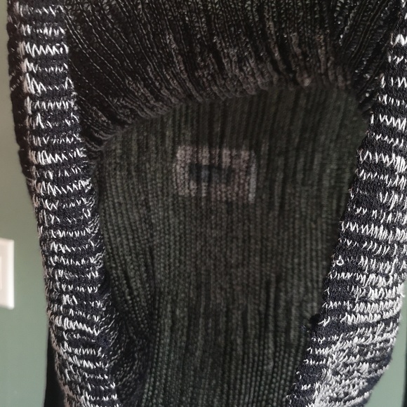 Eileen Fisher Wool Linen Blend Pullover Loose Knit Sweater Black & White Sz M - Picture 6 of 11